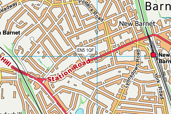 EN5 1QF map - OS VectorMap District (Ordnance Survey) EN5 1QF map - OS VectorMap District (Ordnance Survey)