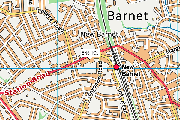 EN5 1QJ map - OS VectorMap District (Ordnance Survey)