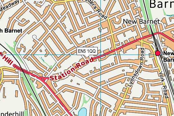 EN5 1QQ map - OS VectorMap District (Ordnance Survey) EN5 1QQ map - OS VectorMap District (Ordnance Survey)