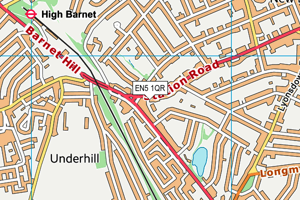 EN5 1QR map - OS VectorMap District (Ordnance Survey) EN5 1QR map - OS VectorMap District (Ordnance Survey)