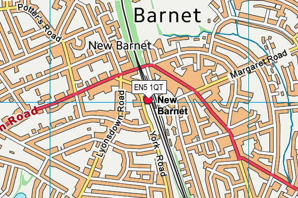 EN5 1QT map - OS VectorMap District (Ordnance Survey) EN5 1QT map - OS VectorMap District (Ordnance Survey)