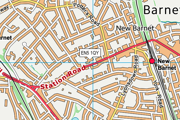 EN5 1QY map - OS VectorMap District (Ordnance Survey) EN5 1QY map - OS VectorMap District (Ordnance Survey)