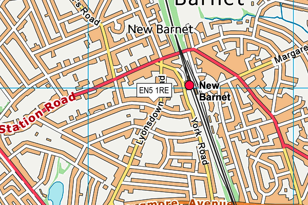 EN5 1RE map - OS VectorMap District (Ordnance Survey)