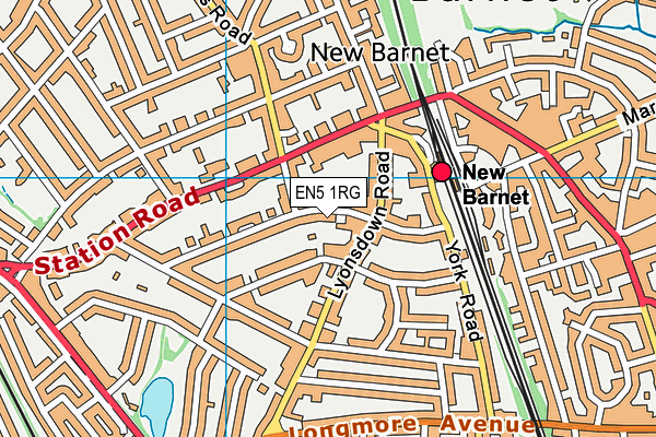 EN5 1RG map - OS VectorMap District (Ordnance Survey) EN5 1RG map - OS VectorMap District (Ordnance Survey)