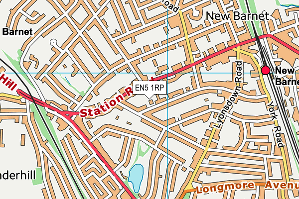 EN5 1RP map - OS VectorMap District (Ordnance Survey)
