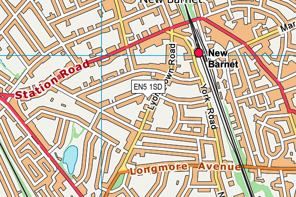 EN5 1SD map - OS VectorMap District (Ordnance Survey) EN5 1SD map - OS VectorMap District (Ordnance Survey)