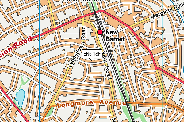 EN5 1SF map - OS VectorMap District (Ordnance Survey)