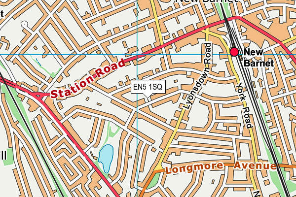 EN5 1SQ map - OS VectorMap District (Ordnance Survey)