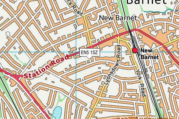 EN5 1SZ map - OS VectorMap District (Ordnance Survey) EN5 1SZ map - OS VectorMap District (Ordnance Survey)