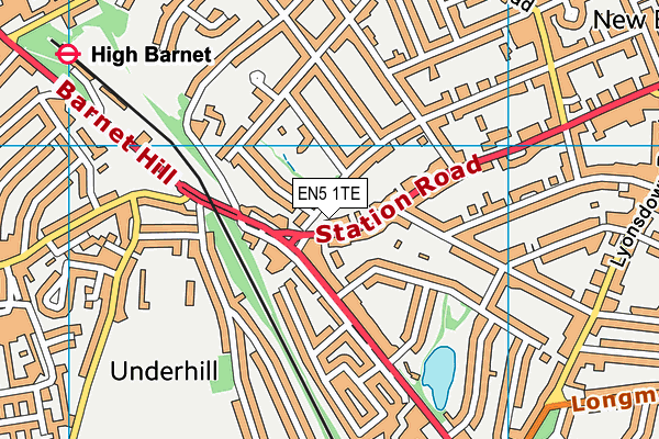 EN5 1TE map - OS VectorMap District (Ordnance Survey) EN5 1TE map - OS VectorMap District (Ordnance Survey)