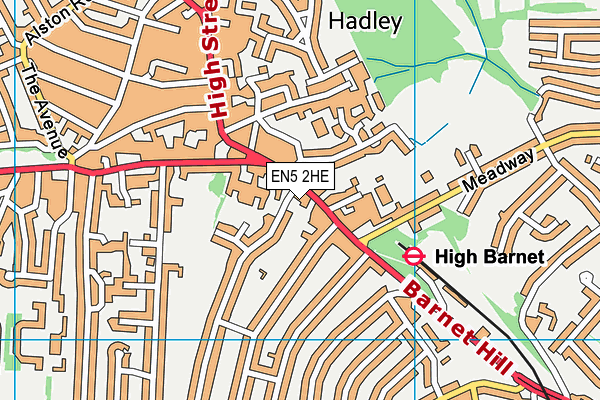 EN5 2HE map - OS VectorMap District (Ordnance Survey) EN5 2HE map - OS VectorMap District (Ordnance Survey)