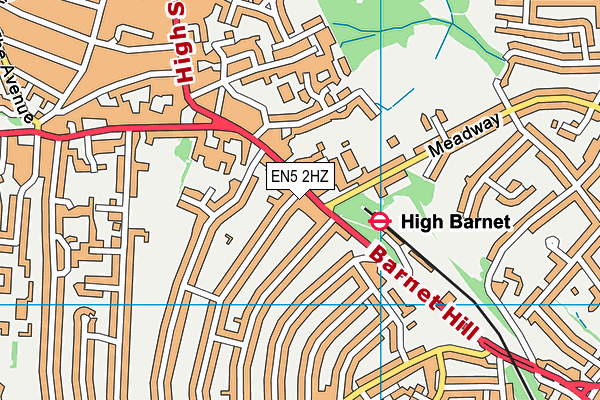 EN5 2HZ map - OS VectorMap District (Ordnance Survey) EN5 2HZ map - OS VectorMap District (Ordnance Survey)