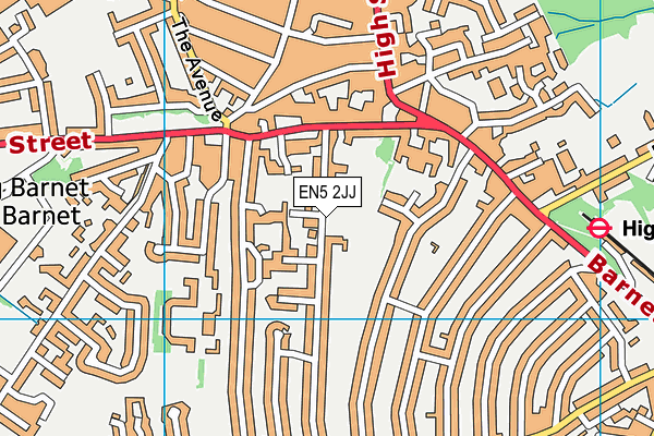 EN5 2JJ map - OS VectorMap District (Ordnance Survey) EN5 2JJ map - OS VectorMap District (Ordnance Survey)