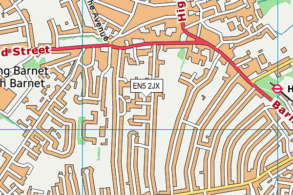 EN5 2JX map - OS VectorMap District (Ordnance Survey) EN5 2JX map - OS VectorMap District (Ordnance Survey)