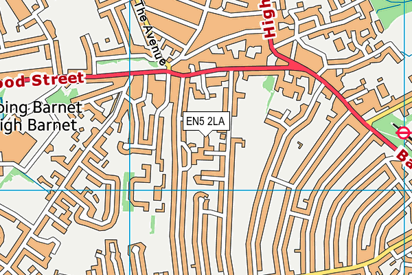 EN5 2LA map - OS VectorMap District (Ordnance Survey) EN5 2LA map - OS VectorMap District (Ordnance Survey)