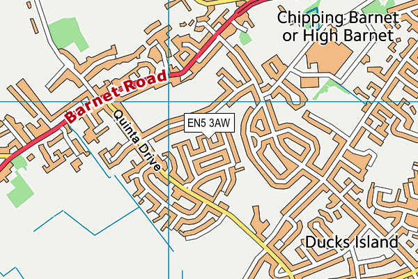 EN5 3AW map - OS VectorMap District (Ordnance Survey) EN5 3AW map - OS VectorMap District (Ordnance Survey)