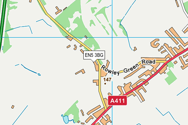 EN5 3BG map - OS VectorMap District (Ordnance Survey) EN5 3BG map - OS VectorMap District (Ordnance Survey)