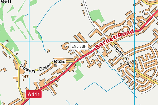 EN5 3BH map - OS VectorMap District (Ordnance Survey) EN5 3BH map - OS VectorMap District (Ordnance Survey)