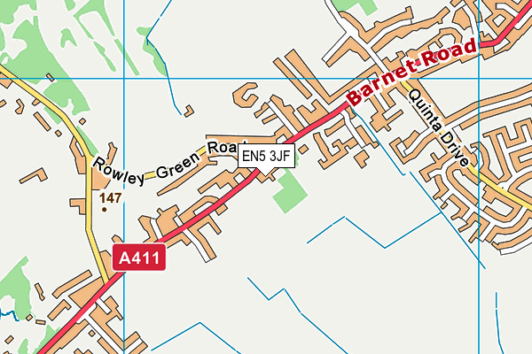 EN5 3JF map - OS VectorMap District (Ordnance Survey) EN5 3JF map - OS VectorMap District (Ordnance Survey)