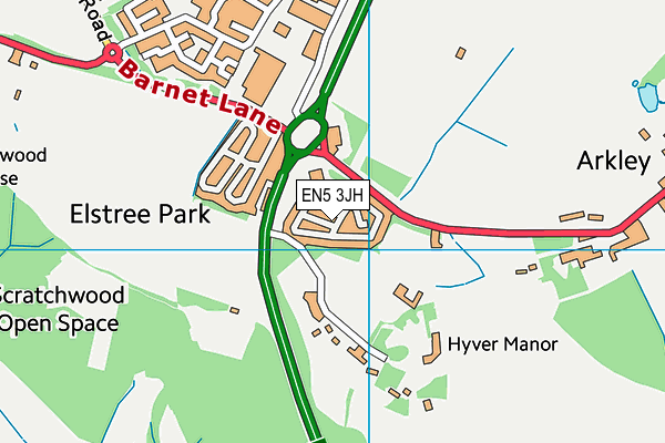 EN5 3JH map - OS VectorMap District (Ordnance Survey) EN5 3JH map - OS VectorMap District (Ordnance Survey)