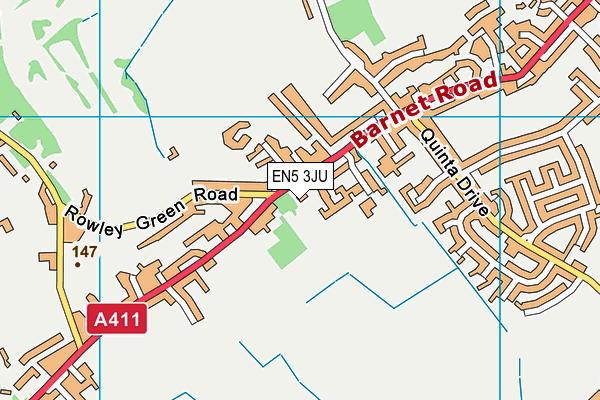 EN5 3JU map - OS VectorMap District (Ordnance Survey) EN5 3JU map - OS VectorMap District (Ordnance Survey)