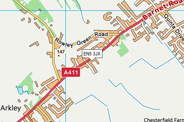 EN5 3JX map - OS VectorMap District (Ordnance Survey) EN5 3JX map - OS VectorMap District (Ordnance Survey)