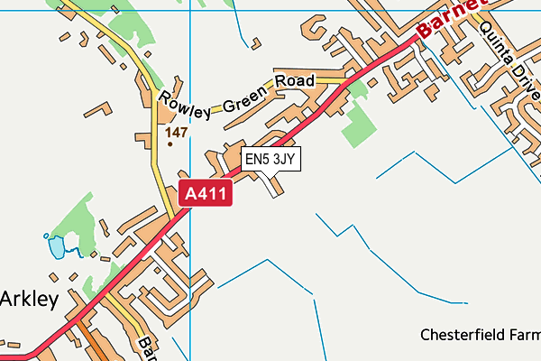 EN5 3JY map - OS VectorMap District (Ordnance Survey) EN5 3JY map - OS VectorMap District (Ordnance Survey)