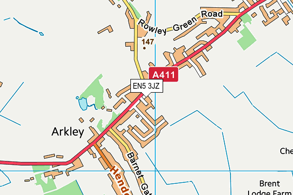 EN5 3JZ map - OS VectorMap District (Ordnance Survey) EN5 3JZ map - OS VectorMap District (Ordnance Survey)