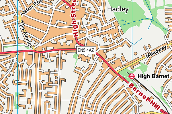 EN5 4AZ map - OS VectorMap District (Ordnance Survey) EN5 4AZ map - OS VectorMap District (Ordnance Survey)