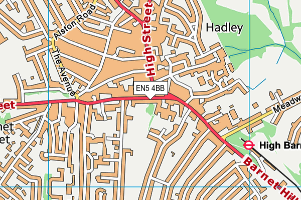 EN5 4BB map - OS VectorMap District (Ordnance Survey) EN5 4BB map - OS VectorMap District (Ordnance Survey)