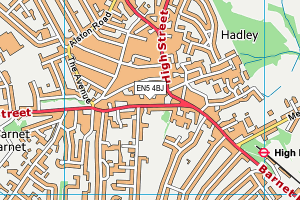 EN5 4BJ map - OS VectorMap District (Ordnance Survey) EN5 4BJ map - OS VectorMap District (Ordnance Survey)