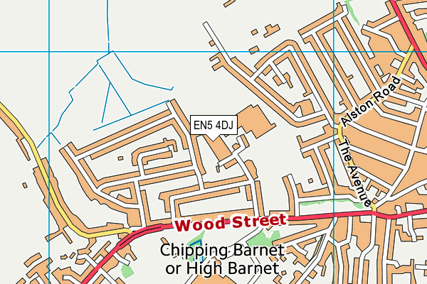 EN5 4DJ map - OS VectorMap District (Ordnance Survey) EN5 4DJ map - OS VectorMap District (Ordnance Survey)
