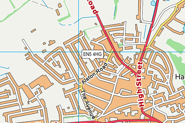 EN5 4HG map - OS VectorMap District (Ordnance Survey) EN5 4HG map - OS VectorMap District (Ordnance Survey)