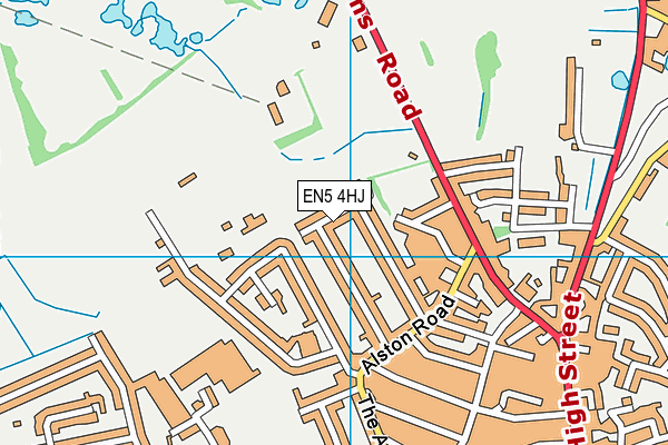 EN5 4HJ map - OS VectorMap District (Ordnance Survey) EN5 4HJ map - OS VectorMap District (Ordnance Survey)