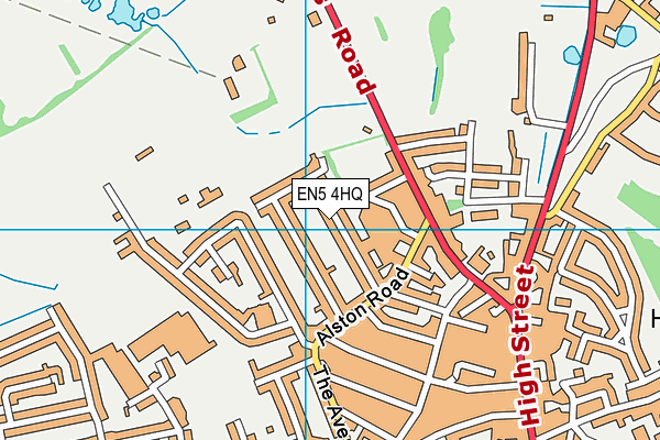 EN5 4HQ map - OS VectorMap District (Ordnance Survey) EN5 4HQ map - OS VectorMap District (Ordnance Survey)
