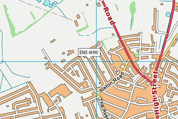 EN5 4HW map - OS VectorMap District (Ordnance Survey) EN5 4HW map - OS VectorMap District (Ordnance Survey)