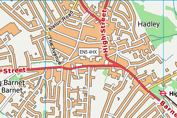 EN5 4HX map - OS VectorMap District (Ordnance Survey) EN5 4HX map - OS VectorMap District (Ordnance Survey)
