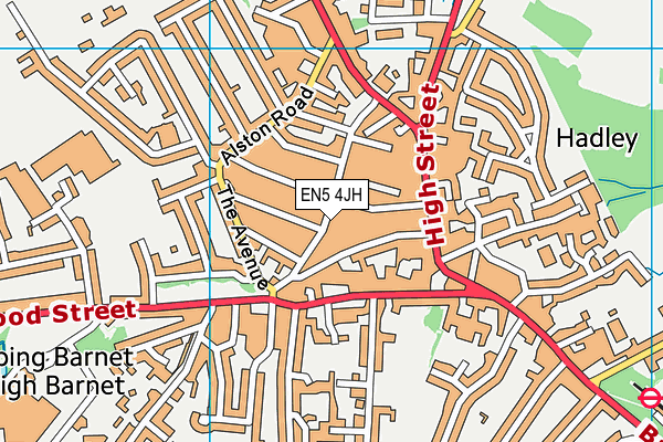 EN5 4JH map - OS VectorMap District (Ordnance Survey) EN5 4JH map - OS VectorMap District (Ordnance Survey)