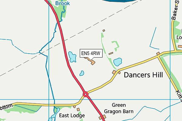 EN5 4RW map - OS VectorMap District (Ordnance Survey)