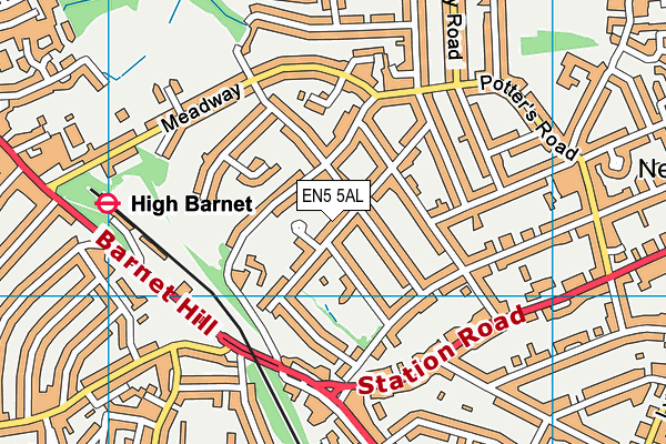 EN5 5AL map - OS VectorMap District (Ordnance Survey) EN5 5AL map - OS VectorMap District (Ordnance Survey)