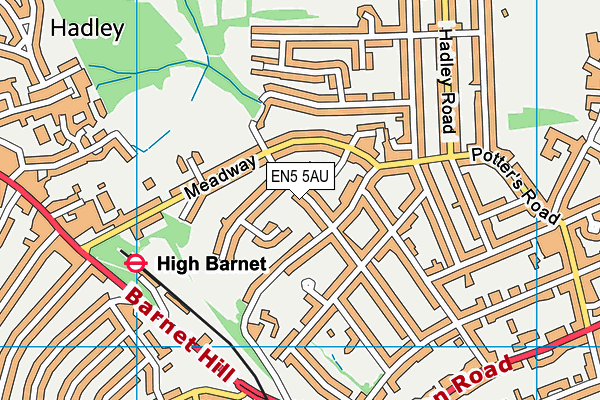 EN5 5AU map - OS VectorMap District (Ordnance Survey) EN5 5AU map - OS VectorMap District (Ordnance Survey)