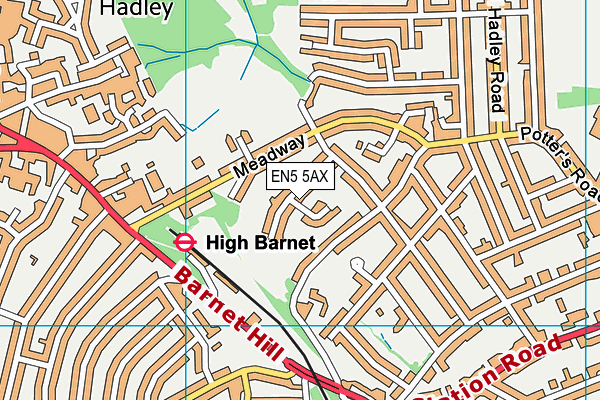 EN5 5AX map - OS VectorMap District (Ordnance Survey) EN5 5AX map - OS VectorMap District (Ordnance Survey)