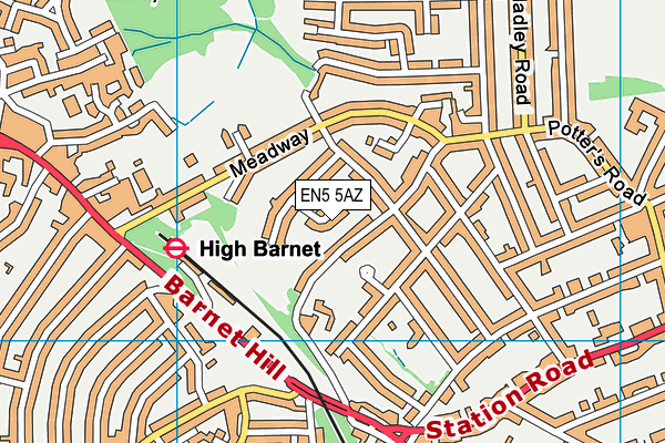 EN5 5AZ map - OS VectorMap District (Ordnance Survey) EN5 5AZ map - OS VectorMap District (Ordnance Survey)