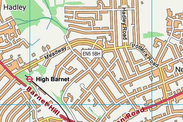 EN5 5BH map - OS VectorMap District (Ordnance Survey) EN5 5BH map - OS VectorMap District (Ordnance Survey)