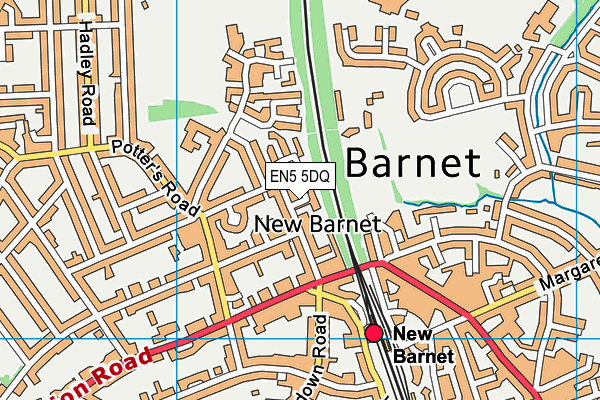 EN5 5DQ map - OS VectorMap District (Ordnance Survey)