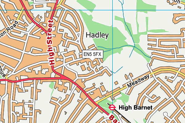 EN5 5FX map - OS VectorMap District (Ordnance Survey) EN5 5FX map - OS VectorMap District (Ordnance Survey)