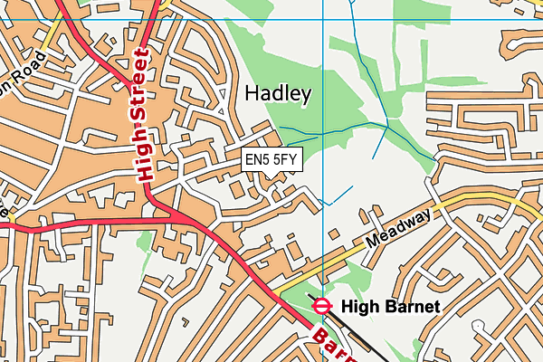 EN5 5FY map - OS VectorMap District (Ordnance Survey)
