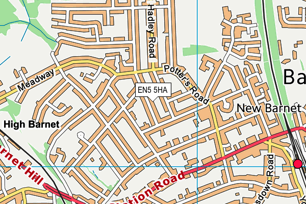 EN5 5HA map - OS VectorMap District (Ordnance Survey) EN5 5HA map - OS VectorMap District (Ordnance Survey)