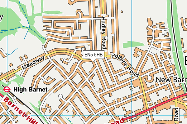 EN5 5HB map - OS VectorMap District (Ordnance Survey) EN5 5HB map - OS VectorMap District (Ordnance Survey)