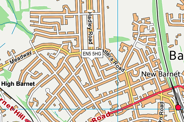 EN5 5HG map - OS VectorMap District (Ordnance Survey) EN5 5HG map - OS VectorMap District (Ordnance Survey)